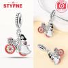 Cycling Sweater Iron Tower Heart Charms Beads Original Copper Fit Bracelet Women Jewelry Making Diy Accessories Gift