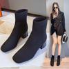 Winter Women Boots for Women Flyknit Boots Thick Bottom Ankle Boots High Heels Women Winter Shoes Boots