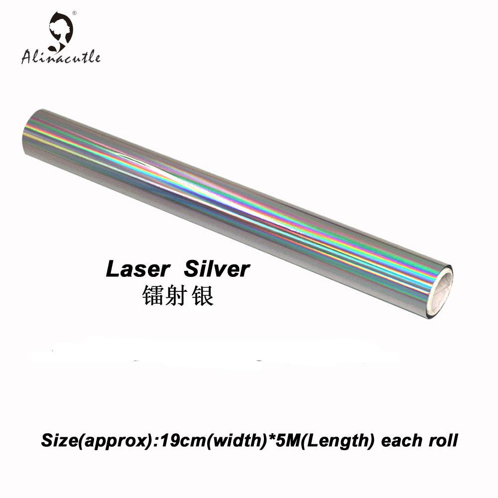5M(длина)X19CM(Ширина) Фольгированная пленка с реактивным тонером, упаковка из ПВХ-трубки, можно использовать с ламинатором, бумажная голографическая переводная фольга