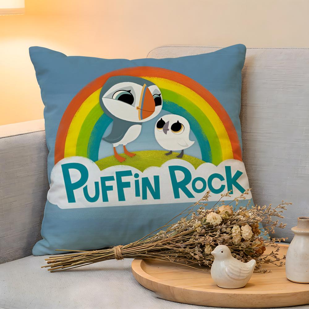 Cushion Cover Linen SkinFriendly Soft Decorative Case for Sofa Home Decor Kwaii Puffin Rock PPreschool Pillow cover