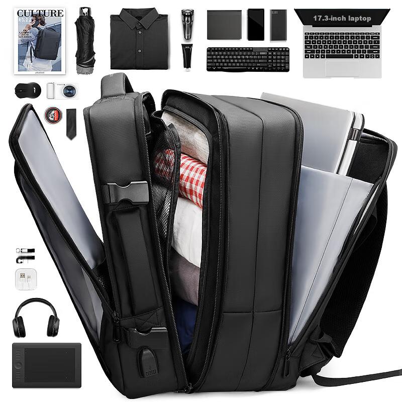 MARK RYDEN Backpack, Double Shoulder Bag, Large Capacity Travel Laptop Bag, 17.3-Inch Notebook Business Bag, Expandable Capacity, Gift-Giving