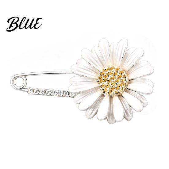 Flower Brooch Women Sparkling Rhinestones Chrysanthemum Shape Lapel Pin Sophisticated