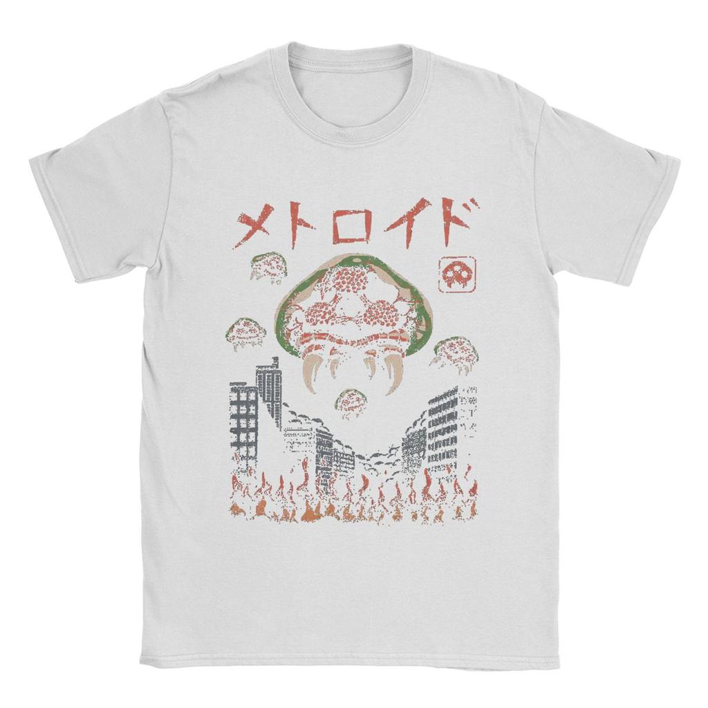 Футболка Parasitic Kaiju Super Metroid для мужчин, игровая креативная футболка из чистого хлопка, футболки с коротким рукавом, топы с графическим принтом