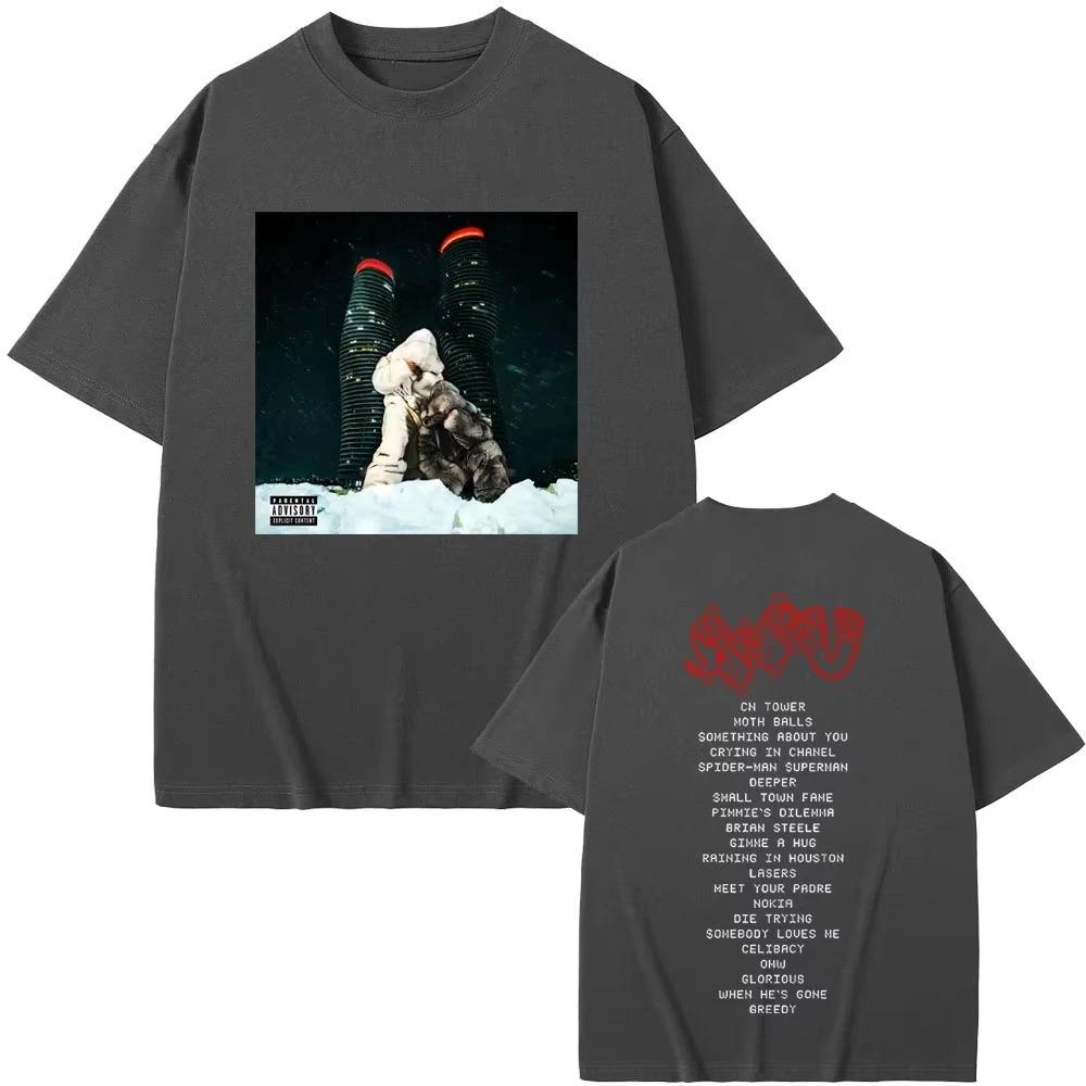 Unisex Women Hip Hop Fashion Oversized T Shirt Rapper PARTYNEXTDOOR Drake SSS4U Some Sexy Songs 4 U Album Graphic Printed Tshirt