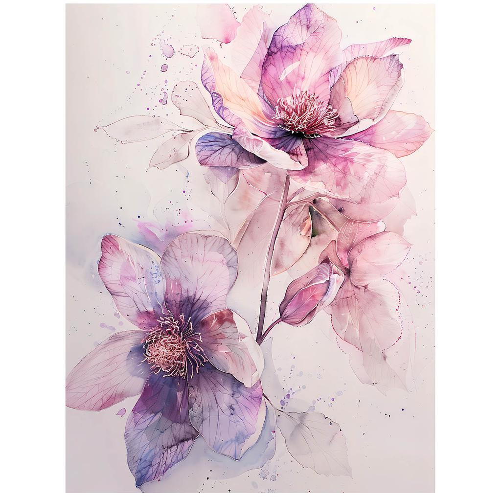 Kwiatowy Portret Wiosny Kwiatowy Portret Wiosny, 30X40 Cm, Rama Drewniana Ciemny Brąz, Papier Matowy 230 Gsm