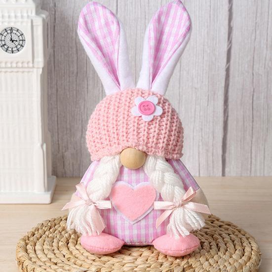 Пасхальная кукла-гном Yousheng, плюшевые кроличьи уши, гномы с вязаной шапкой, мягкая безликая кукла, настольное украшение для домашнего офиса