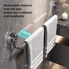 1Pcs 36-120cm Self-adhesive Storage Rack Double Layer Rod Kitchen Bathroom Shelf Wall Towel Rack