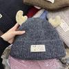 Милая универсальная уменьшающая возраст оленья шапка из утолщенной шерсти женская осенне-зимняя теплая и тонкая шапка интернет-знаменитости мультяшная вязаная шапка холодная шапка