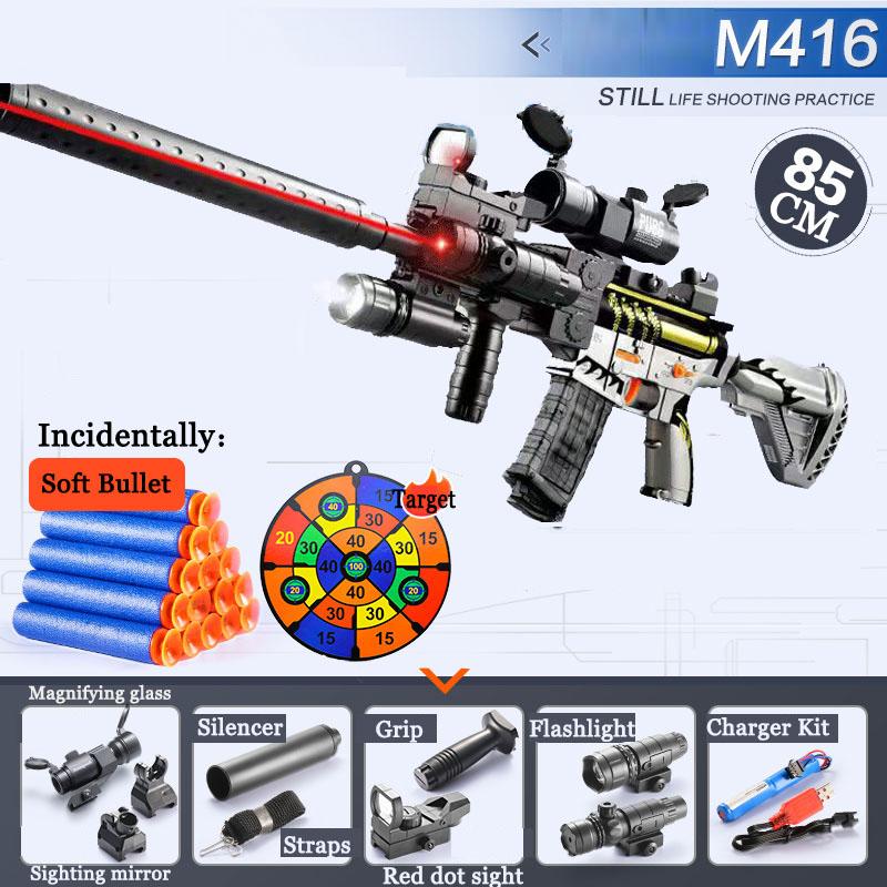 Новая модель M416 полностью автоматический пистолет для метания мягких пуль электрический комбинированный ручной автоматический игрушечный пистолет для метания пуль