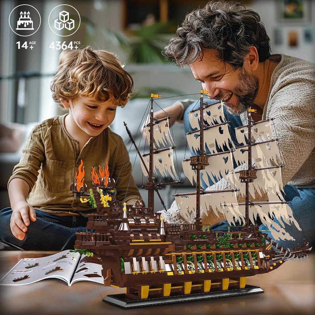 MOULD KING 13197 Пиратский корабль строительный блок MOC Летающий Дактман пиратский корабль модель сборки корабля игрушки дети рождественские подарки