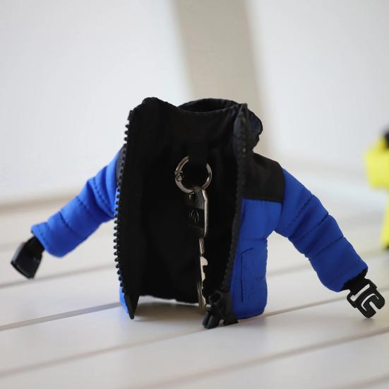 Mini Down Jacket Keychain Fabric Zippered Key Chain Cool Funny Key Jacket