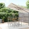 5 Piece Garden Bar Set Gray Poly Rattan & Solid Acacia Wood