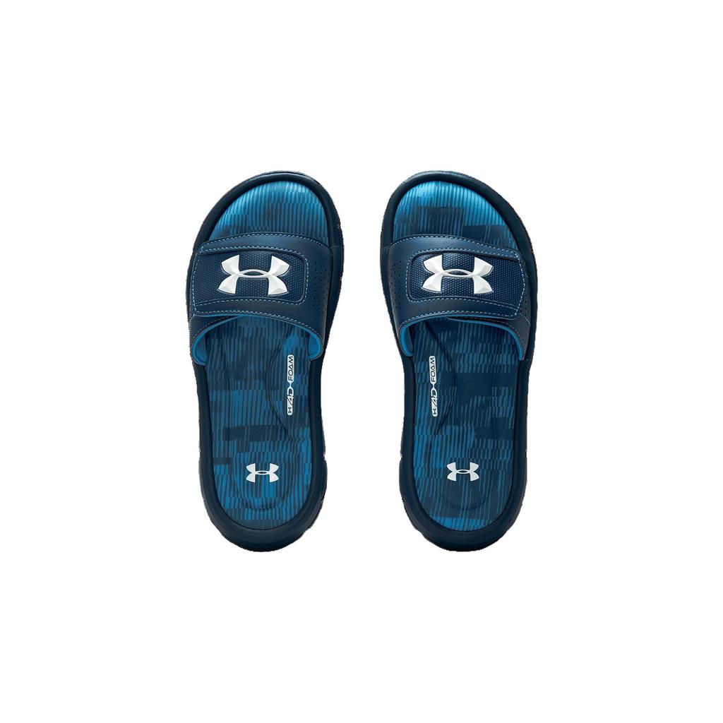 Under Armour Ignite Series Comfortable Versatile Lightweight Stylish Sponge Velcro Kids Slippers Kids Slippers Blue 3021310-400