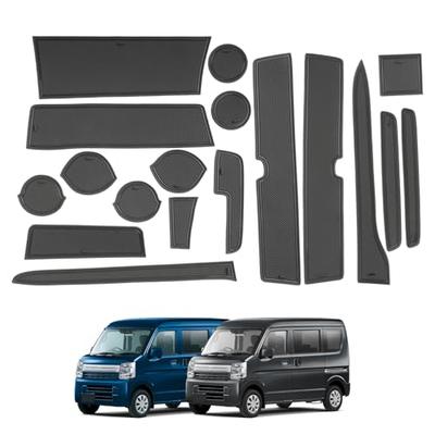 Резиновые коврики RUIYA для Suzuki Every DA17V/DA17W, Внутренние резиновые накладки в карманы дверей, Нескользящие, Звукоизоляционные, Устойчивые к царапинам, Противоскользящие, Устойчивые к пятнам