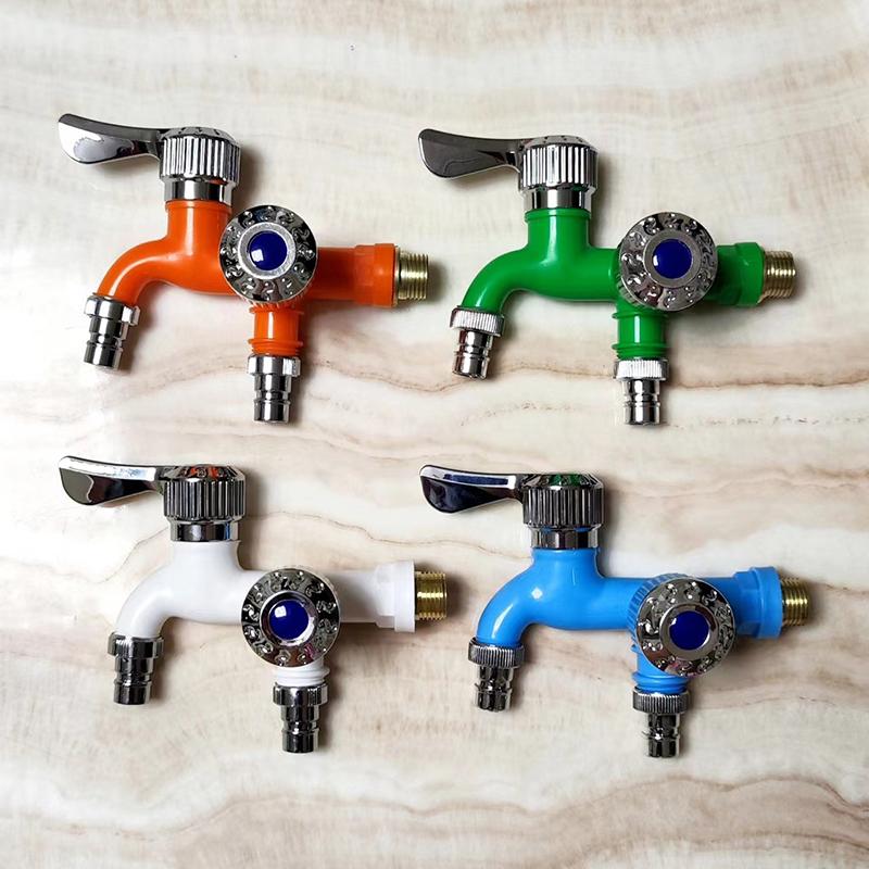 1/2" Universal Interface Faucet Double Outlet Dual Control Water Tap Connector