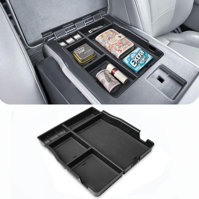 Front Center Console Seat Organizer For Ford F150 2017-2025 F250 F350 F450 Armrest Storage Box Tray Jump Seat Console Organizer