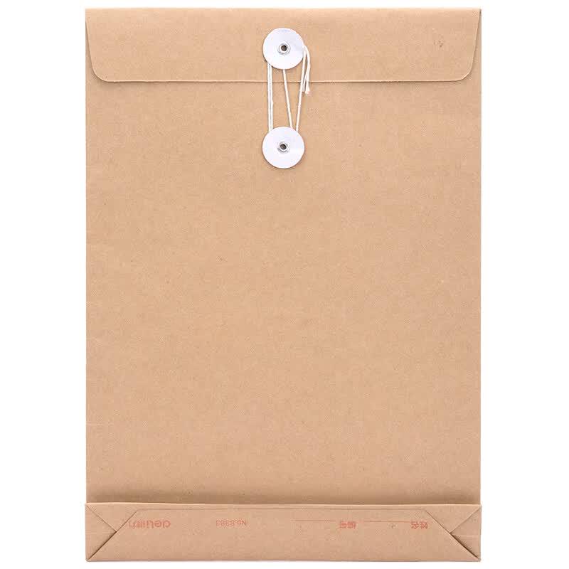 Deli 8383 A4 Kraft Paper File Bags, 30mm Spine (10-Pack)