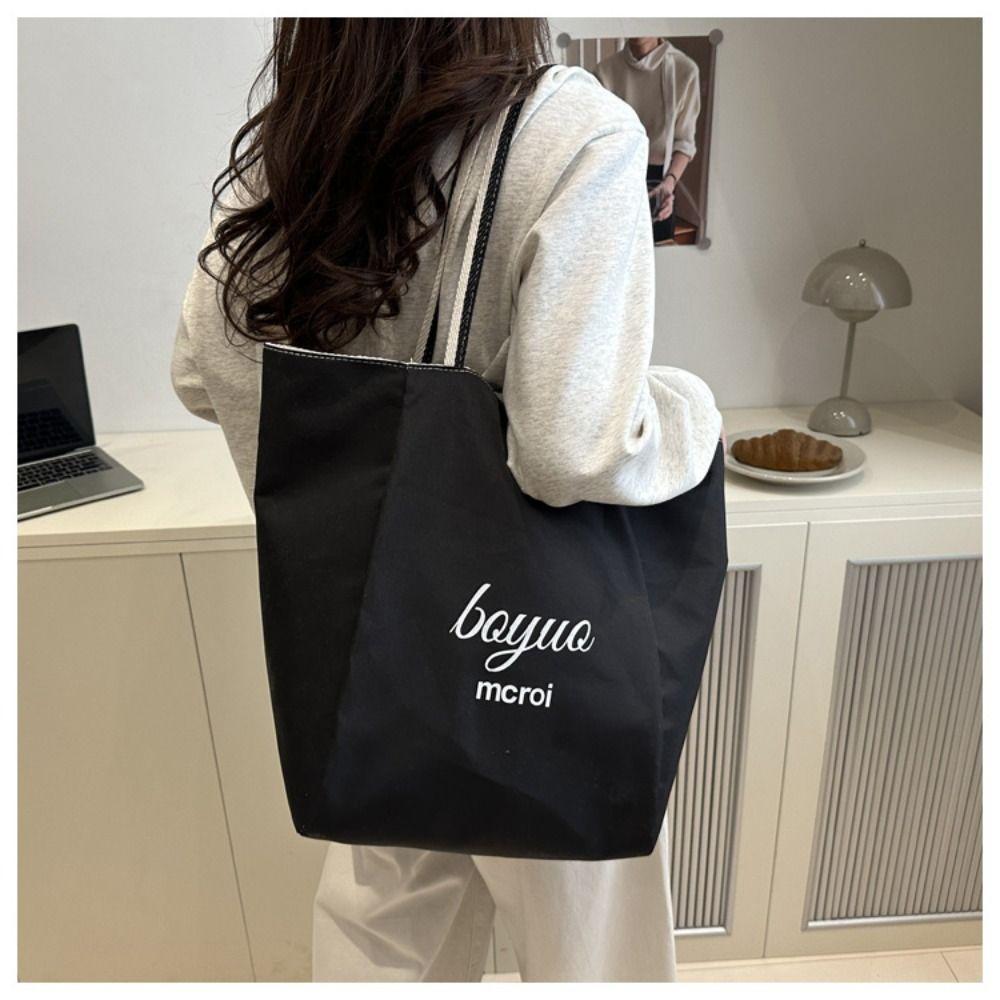 Commute Stripe Canvas Bag Striped Handbag Trendy Cloth Shoulder Bag Girls