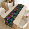 Colorful Flowers Table Runner Mexican Fiesta Day of The Dead Linen Table Runners Kitchen Table Decoration Banquet Party Decor