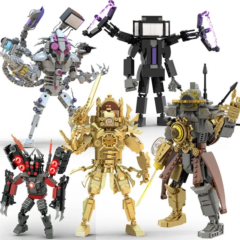 Набор строительных блоков Skibidi Toilet Titan Speakerman, TV Man, Cameraman - 445 деталей Коллекционные игрушки-конструкторы с персонажами для детей