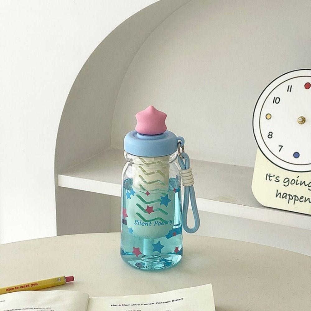 Large Capacity Star Water Bottle Leakproof Drinking Bottle With Tea Infuser For Girls