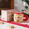 Creative Christmas Ceramic Cup With Lid, High-Value Household Couple Water Cup Gift Box, High-End Souvenir Gift