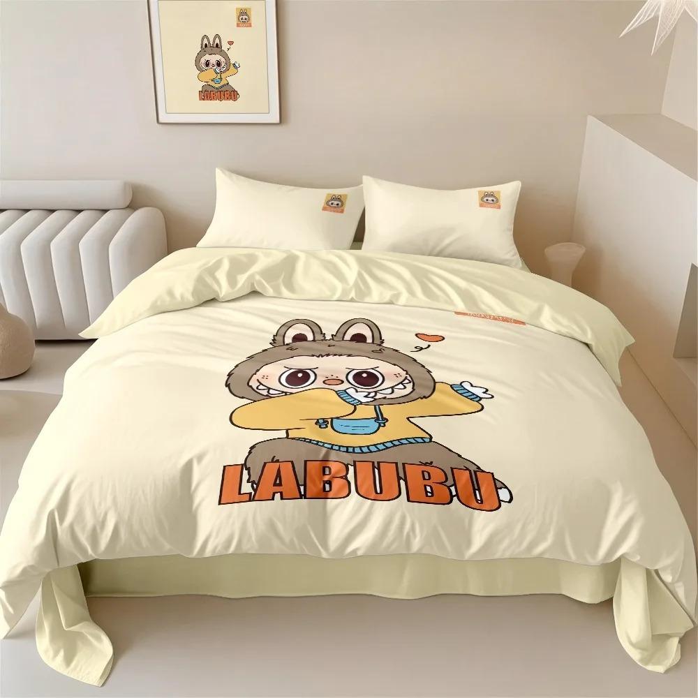 Милый комплект постельного белья бубу из 2/3 предметов для спальни, Детский подарок, Подростковый, Взрослый, Микрофибра, Двуспальная кровать, Пододеяльник на молнии, Декор для комнаты