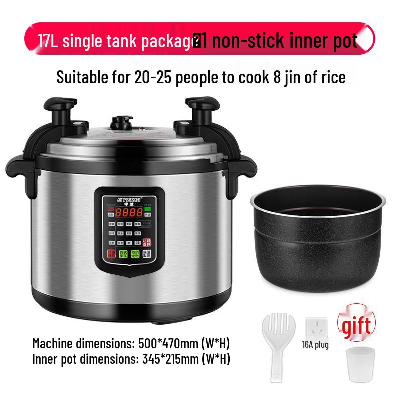 Hemisphere Commercial Electric Pressure Cooker - Large Capacity (15L to 45L) High-Pressure Rice Cooker for Hotels and Restaurants