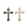DIY Vintage Cross Pendant in Antique Brass or 18k Gold Plated, 4.8x3.4cm
