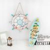 2 Pcs Ocean Beach Hanging Wall Decors Wood Rudder Surfboard Wall Art Bathroom Sign for Living Room