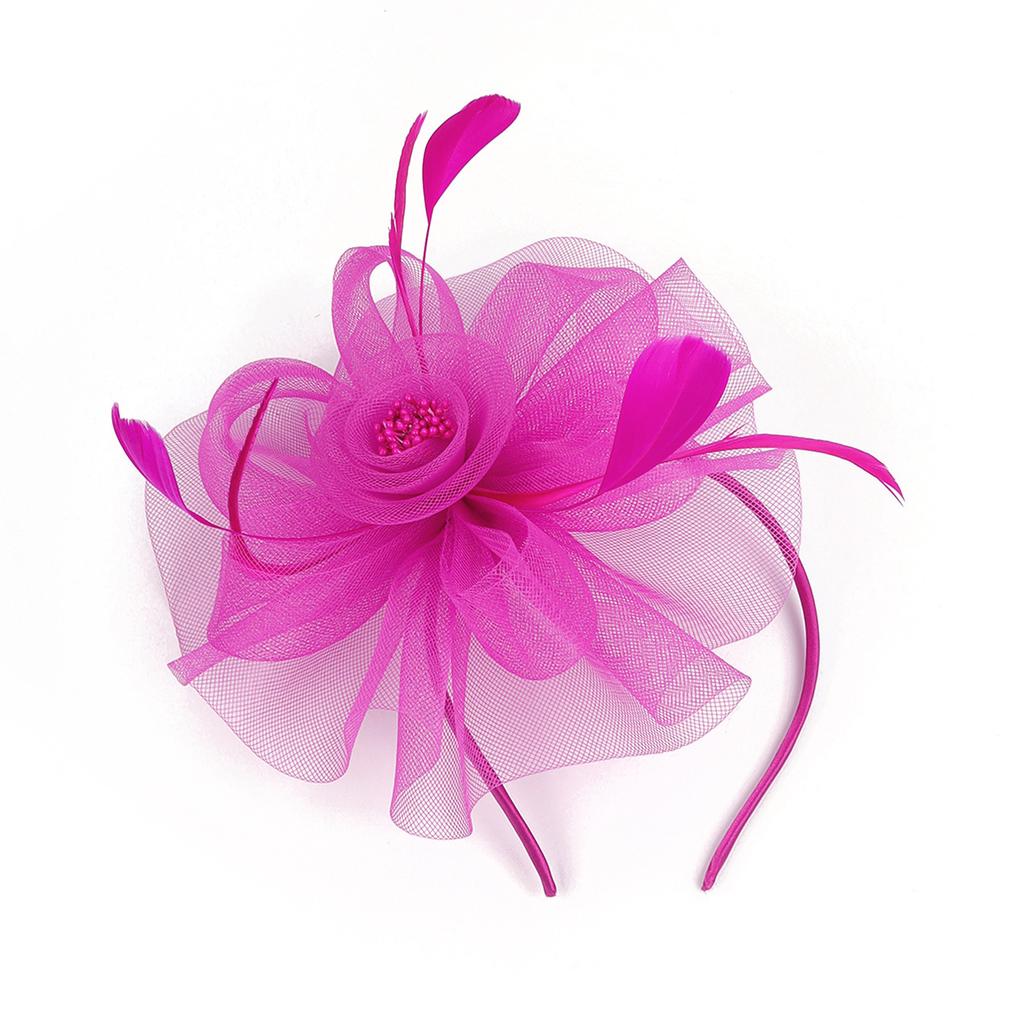 Женская шляпка-фасинатор, коктейльная, свадебная, для вечеринки, церковная, элегантный головной убор, перья, заколка для волос невесты, тычинки, сетка, аксессуары для волос