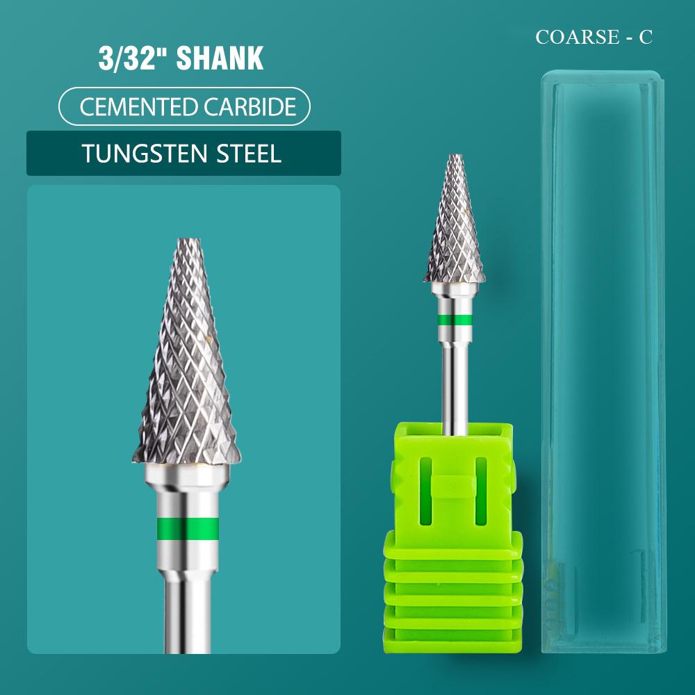 5 In 1 Carbide Tungsten Nail Bit Dual Rotation Volcano/Tornado Milling Cutters Fast Remove Acrylic Hard Gel ManucureTools