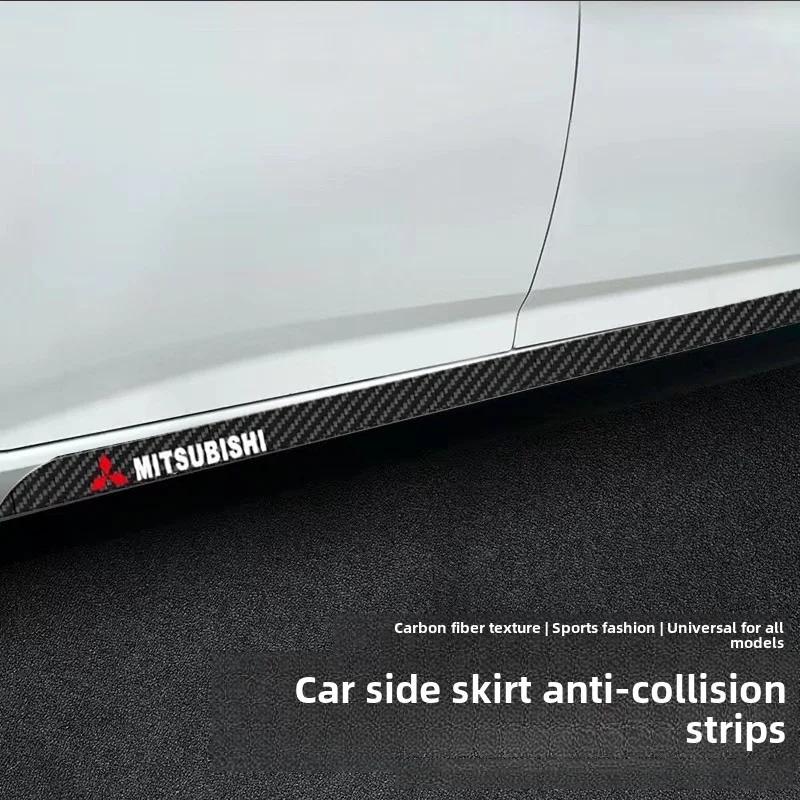 cxlqbm1 Car Door Side Skirt Car Body Decal Carbon Fiber Sticker For Mitsubishi Outlander I200 Pajero Eclipse ASX Lancer Space Delica Ex