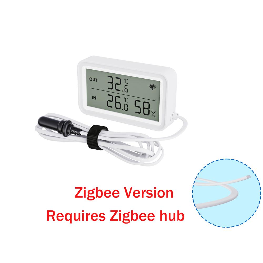 Tuya WiFi Zigbee Датчик температуры и влажности с выносным зондом Удаленное управление через приложение Работает с Yandex SmartLife Alexa