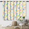 2Pcs Sun Colorful Flowers Window Curtain for Children's Bedroom Blackout and Heat Insulation Grommet Drapes Home Decoration