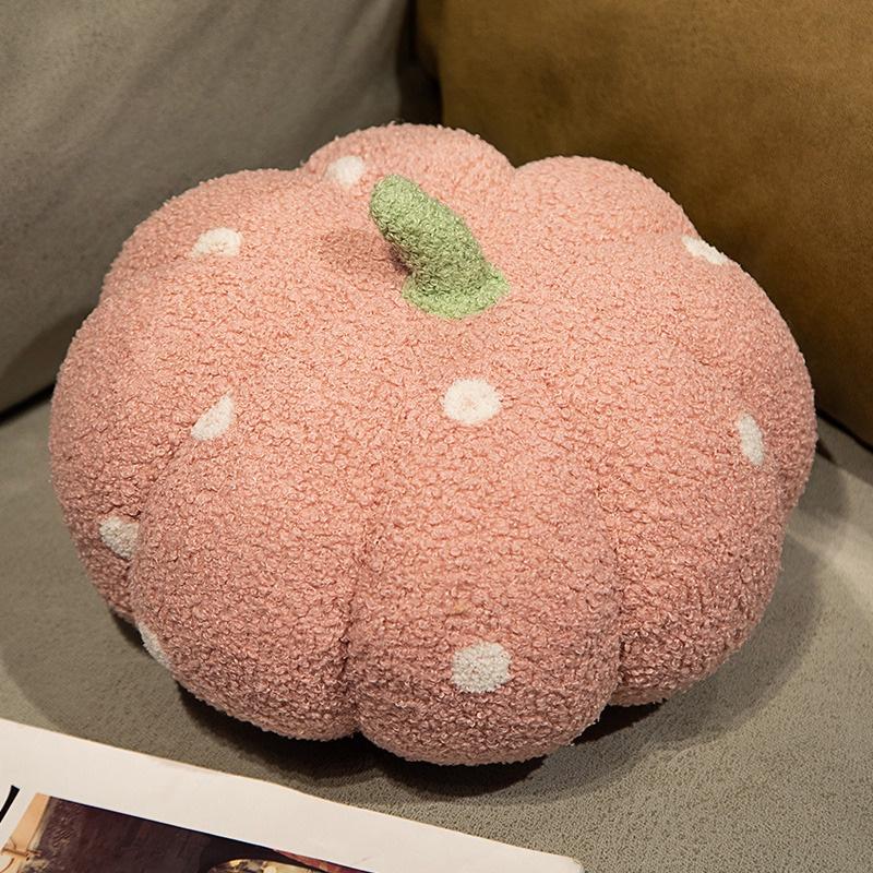 Cute Colorful Polka Dot Pumpkin Pillow Toy For Halloween Decor