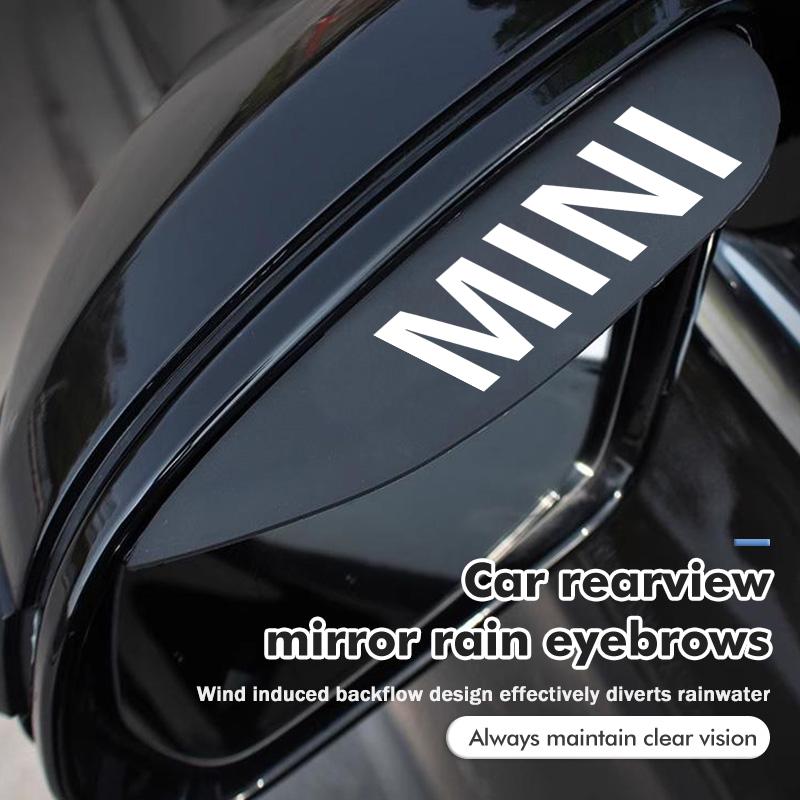 Black Car Rearview Mirror Block Rainwater Eyebrow Accessories For MINI JCW F54 F55 F56 F60 R50 R52 R53 R56 R57 R58 R60 CLUBMAN 69sd
