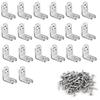 100-10PCS Stainless Steel L-shaped Corner Bracket 90 Degree Furniture Layer Board Fixed Connection Angle Bracket with Screws
