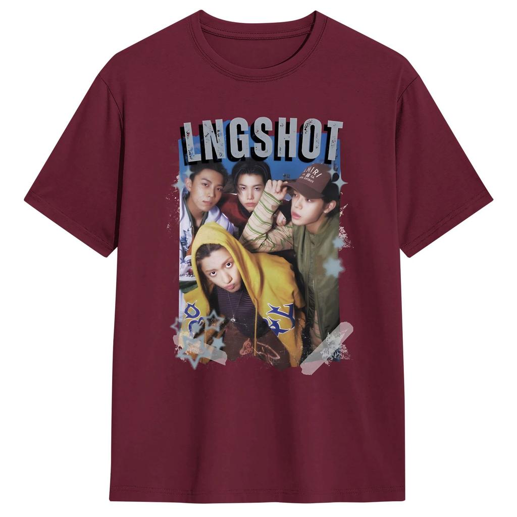 Lngshots Rising KPop HipHop Group Poster T Shirt Beach Cotton T Shirts For Male DIY Tee Shirt Short Sleeves Awesome Clothing