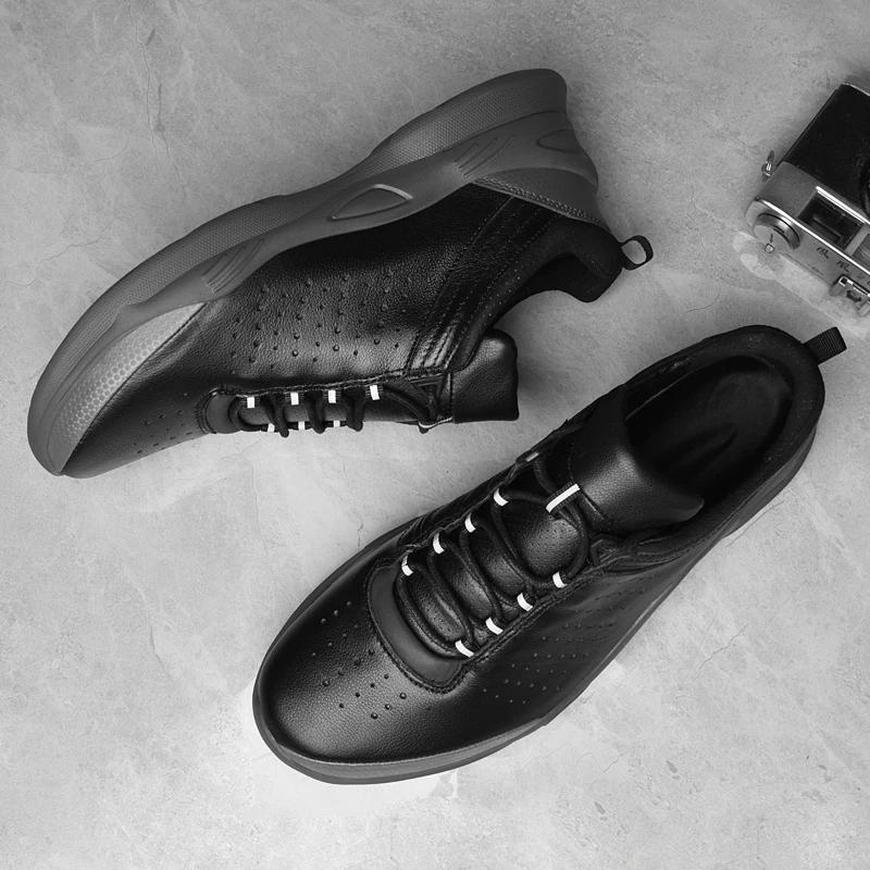 Модные трекинговые туфли из натуральной кожи, мужская повседневная обувь класса люкс, коровья кожа, брендовая деловая мужская обувь, мягкие и удобные кроссовки для ходьбы