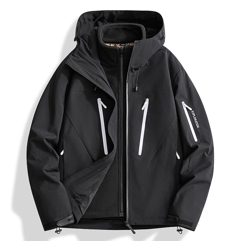 Женская и мужская всепогодная ветрозащитная водонепроницаемая лыжная куртка 3-в-1 для велоспорта, пешего туризма и скалолазания - Теплая верхняя одежда на осень/зиму
