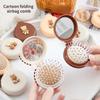 Cute Kid Hair Brushes Mini Lovely Cartoon Bear Hair Combs with Mirror for Children Girl Small Portable Massage Comb Hair Rope
