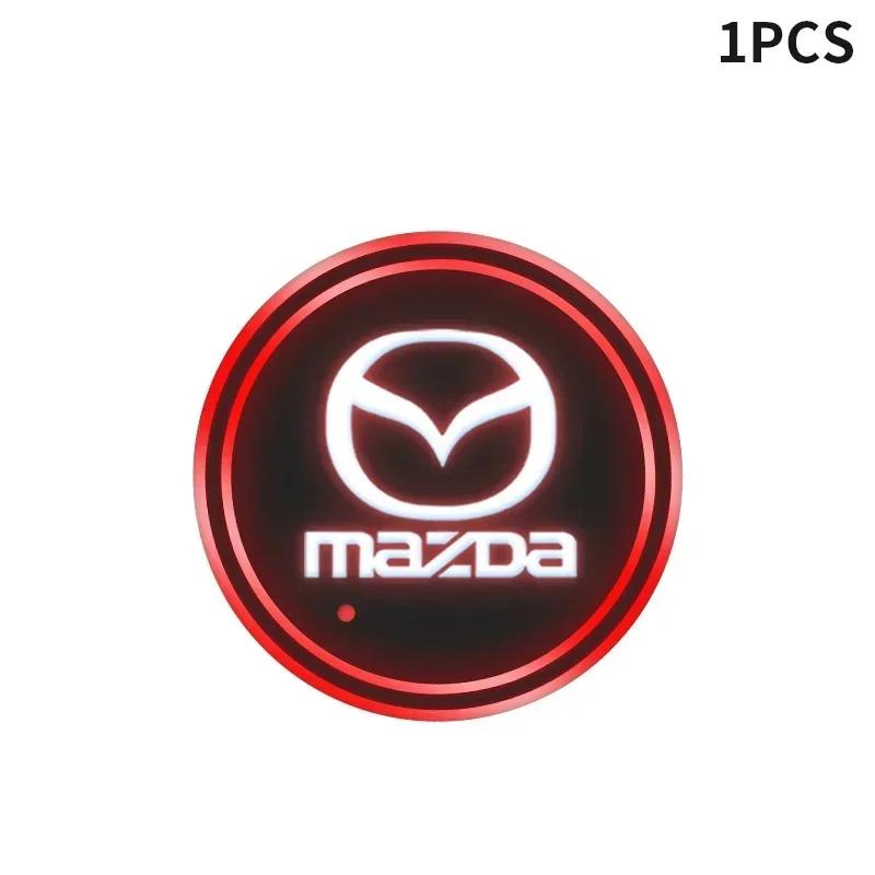 Car USB Charging Luminescent Cup Pad Interior Atmosphere Lamp For Mazda 6 3 CX5 5 2 323 CX7 Demio Atenza Axela MX30 CX30 CX3