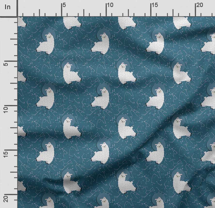 Soimoi Принт ламы альпаки, хлопковый батист, ткань для квилтинга, продаваемая во дворе, хлопчатобумажная ткань средней плотности шириной 42 дюйма, швейные принадлежности, синяя и