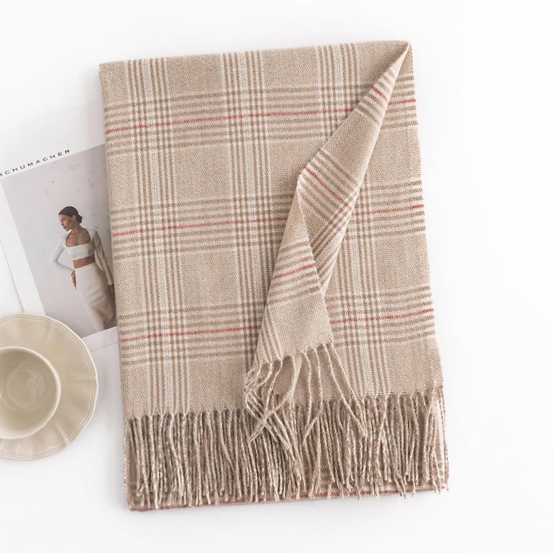New European and American Street Ladies Commuting All Match Scarf Shawl Dual Purpose Tassel Extended Imitation Cashmere Scarf