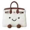Mini Plush Shoulder Bag With Lock Soft Faux Rabbit Fur Crossbody Daily Streetwear