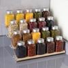 Многоярусная полка для специй 4 яруса Полка для специй Кладовая Кухонный шкаф Органайзер 12 дюймов Натуральное дерево Акриловая подставка-лесенка Столешница Приправы