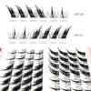 Накладные ресницы Silk Fox Eye: Черный стебель, наклонный дизайн, толстая одиночная гроздь, самопривитый сорт.
