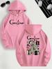 Coraline Inspired Casual Hoodie for Women's Polyester Knit Fabric Long Sleeve Regular Fit Hooded Pullover with Slight Stretch