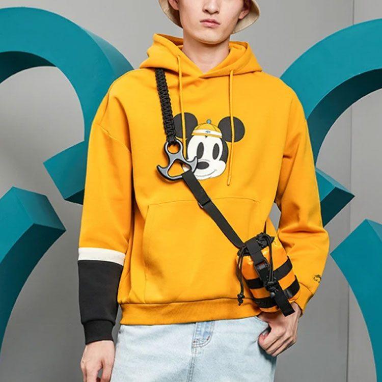 Свитшоты Li Ning X Disney Мужские Желтые С капюшоном Средняя посадка Обычные AWDQ841-1